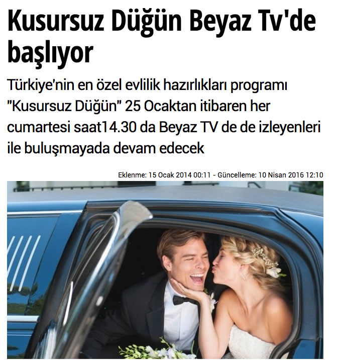 Kusursuz Düğün Beyaz TV'de Başlıyor!